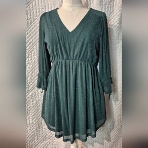 Siren Lily Maternity Teal Long Sleeve Shirt with V-Neck